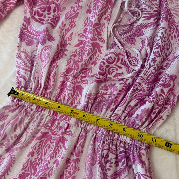 Zara Romantic Flirty Pink & White Paisley Layered Linen Mini Dress- size XS - Picture 14 of 16